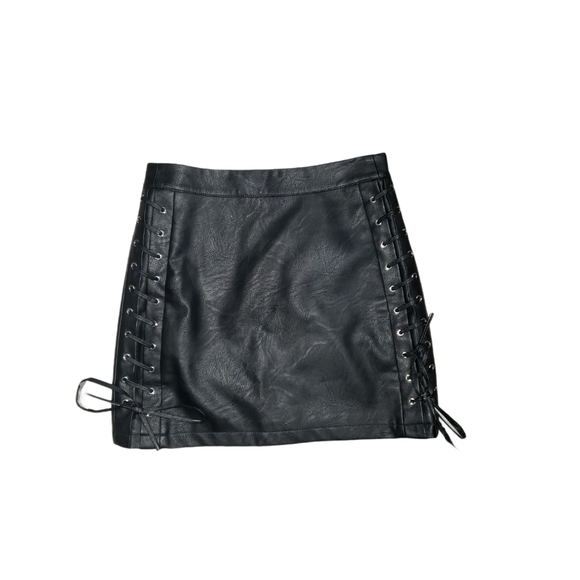 Topshop Dresses & Skirts - Topshop Vegan Leather Miniskirt Lace Side NWT